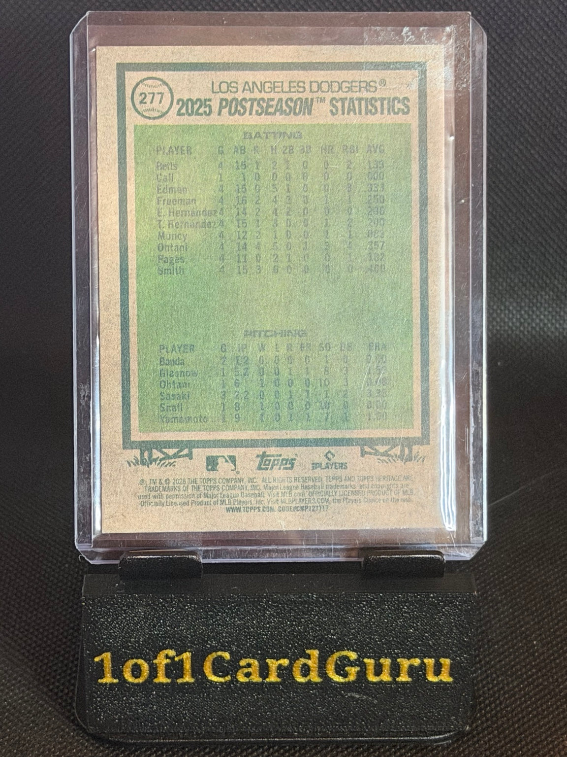 Back 2026 Topps Heritage #277 Dodgers NL Championship