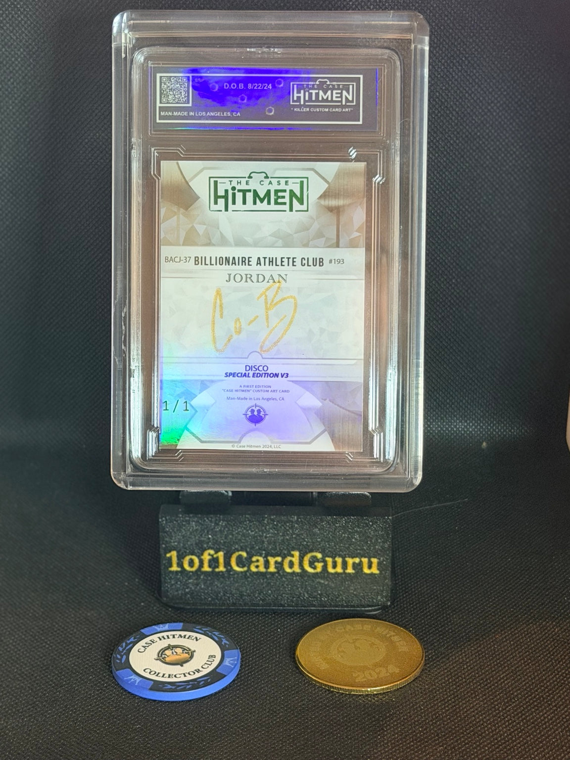 Protective display case supplied with Jordan BACJ-37 card