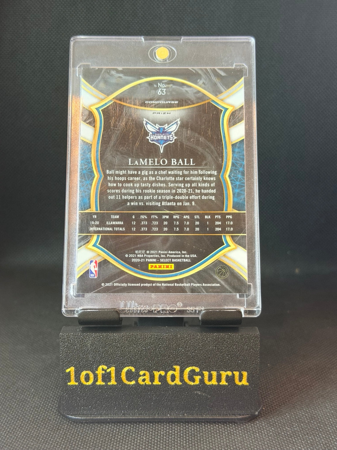 2020-21 Select LaMelo Ball Concourse Prizm Rookie #63 back