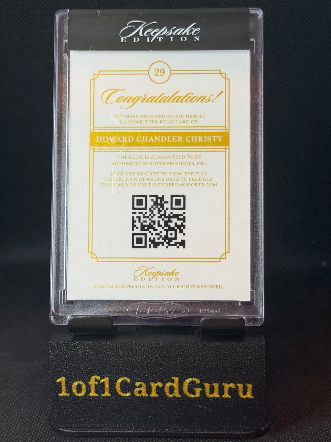 2024 Keepsake In My Hand Howard Chandler Christy Handwritten Relic #29 053/100 back