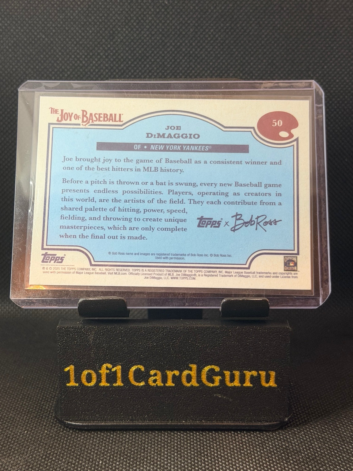 2025 Topps x Bob Ross The Joy of Baseball Joe DiMaggio #50 Yankees back