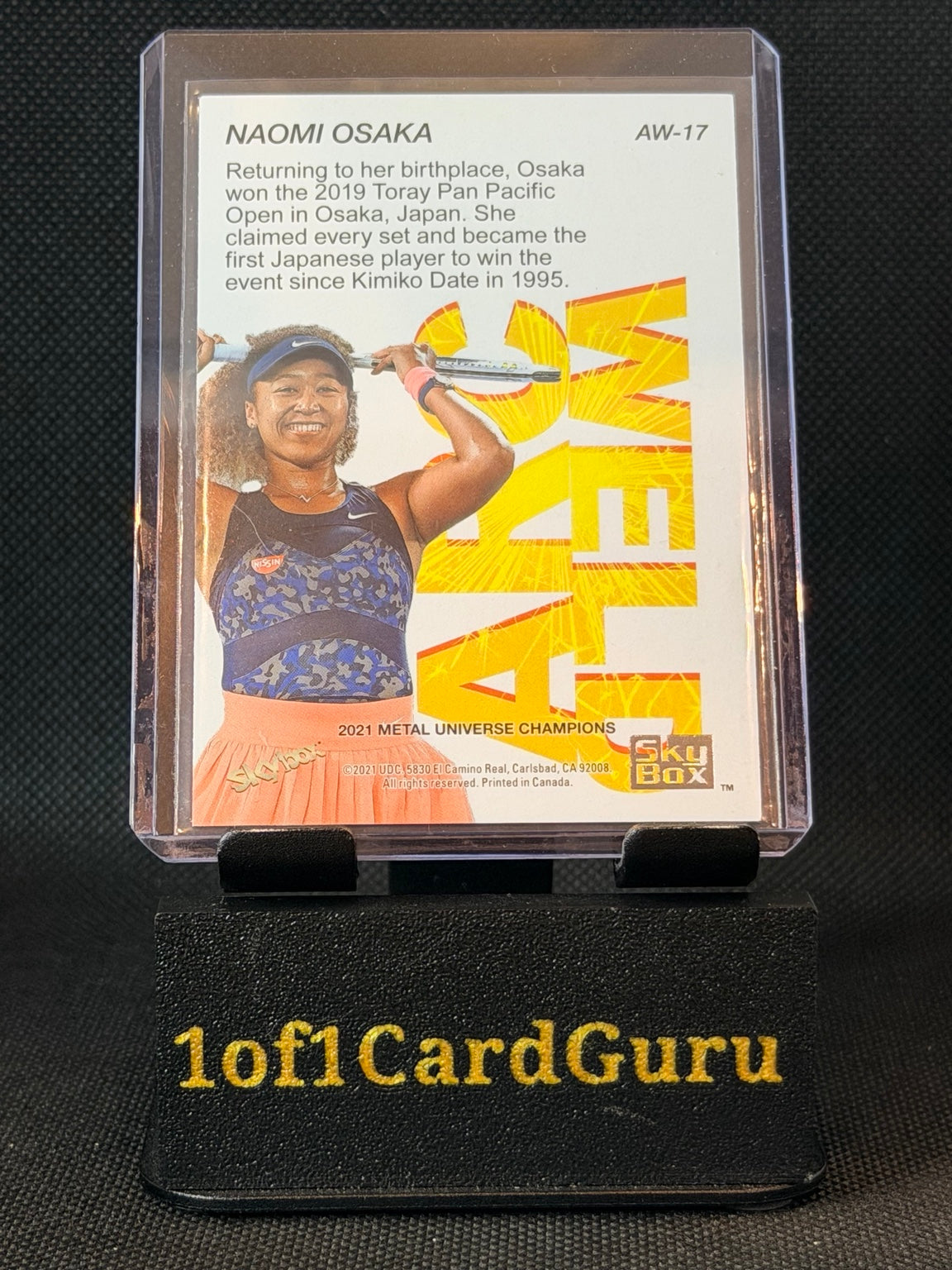 2021 SkyBox Metal Universe Champions Naomi Osaka Arc Weld #AW-17 — back