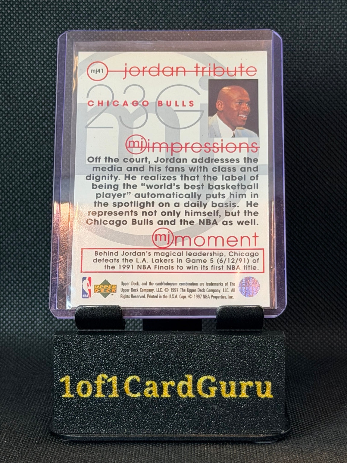 1997-98 Upper Deck Michael Jordan Tribute MJ Impressions #MJ41 — back