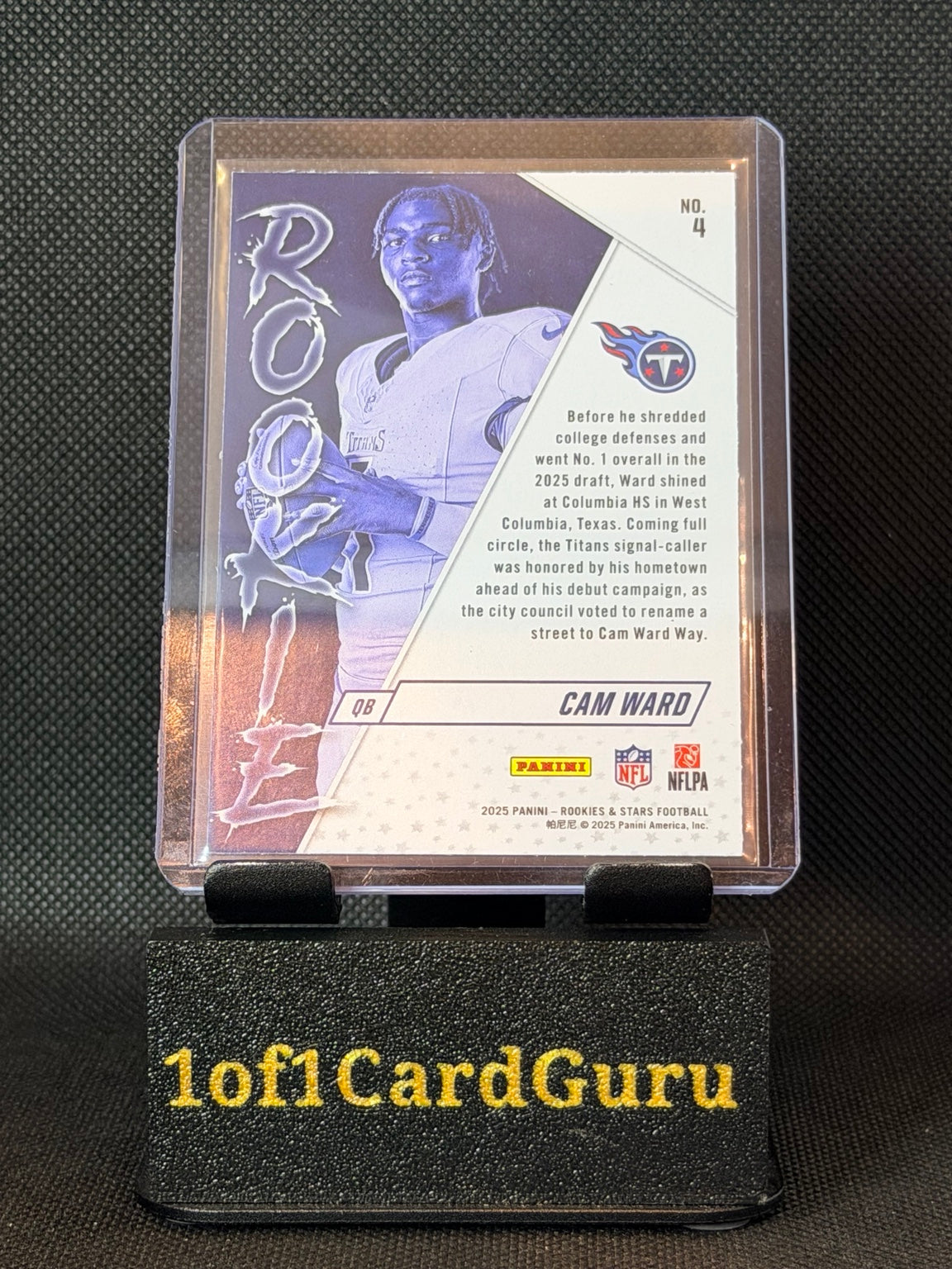 2025 Panini Rookies & Stars Rookie Exclusive Cam Ward #4 — back