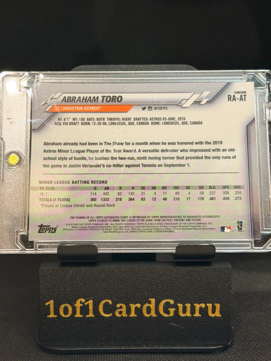 2020 Topps Chrome Abraham Toro Rookie Autograph #RA-AT back