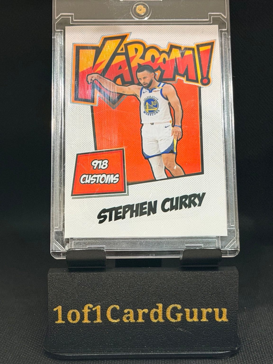 Stephen Curry Kaboom-Style Cracked Ice Holographic Custom Card – 918 Customs – back