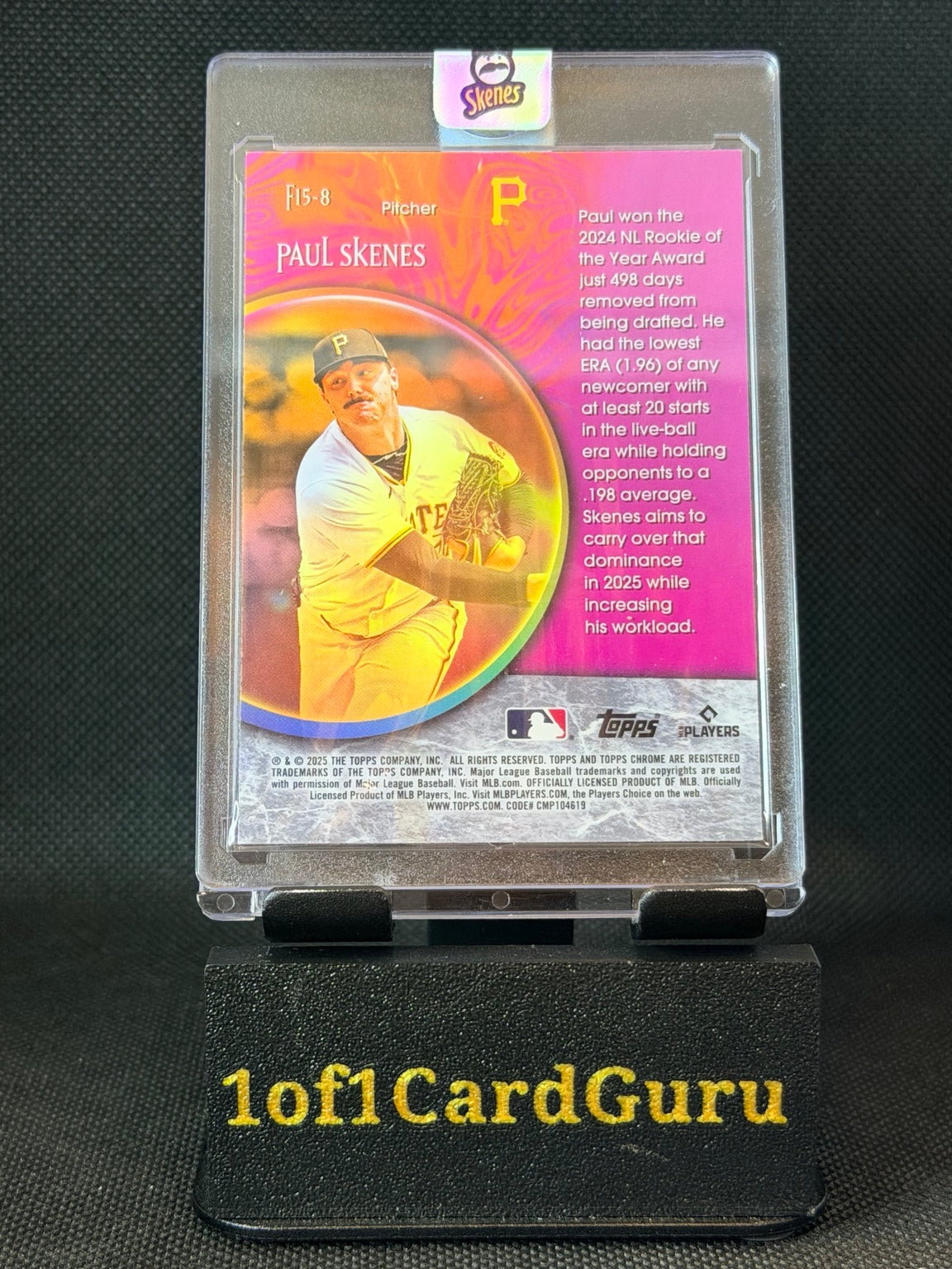 2025 Topps Chrome Paul Skenes Fortune 15 #F15-8 In-Person Autograph — back