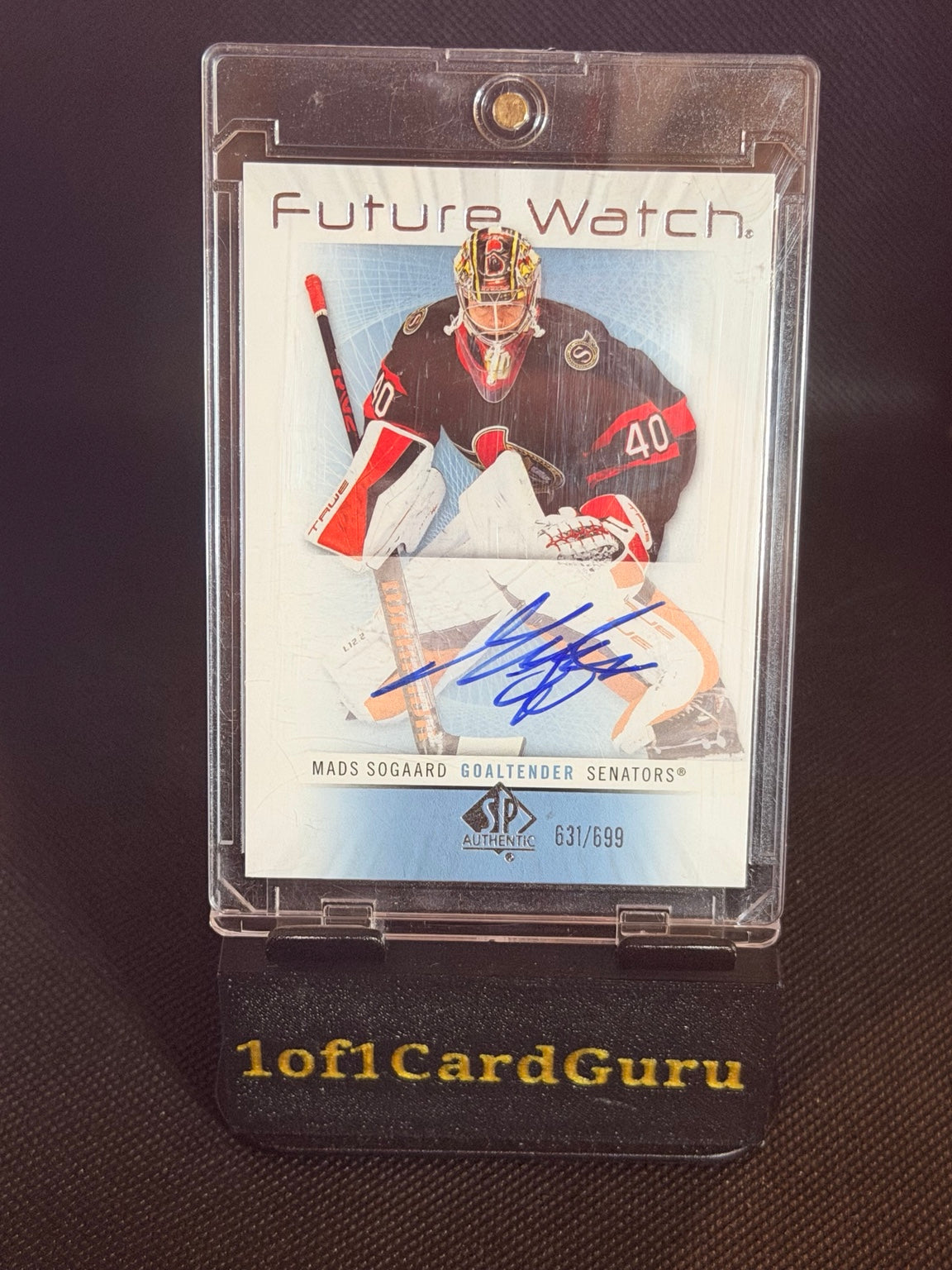 2022-23 SP Authentic Mads Sogaard Retro Future Watch Autograph /699 #RFWA-MS front