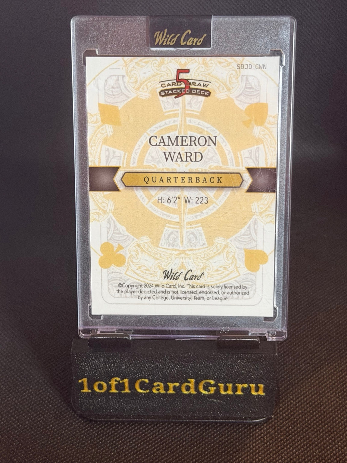 2024 Wild Card 5 Card Draw Cameron Ward Jack of Diamonds #SDJD-CWN back