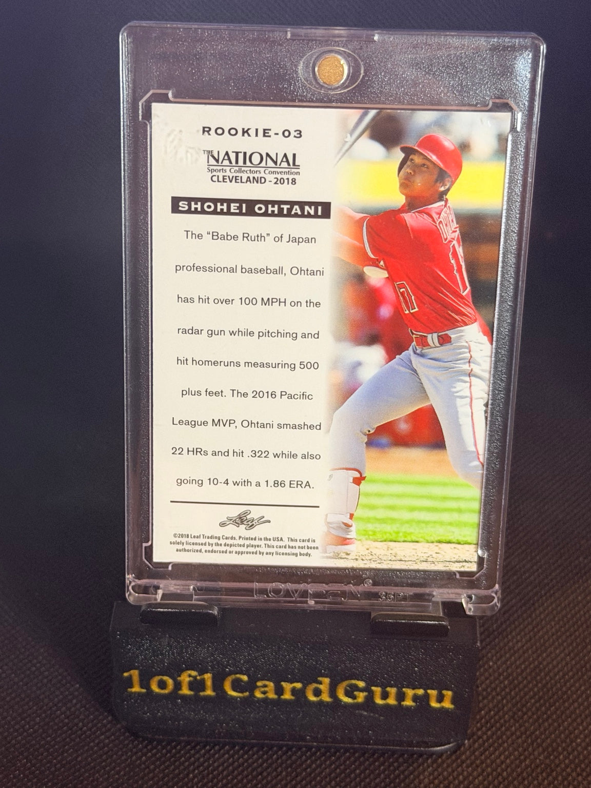 2018 Leaf National Convention Shohei Ohtani Rookie #ROOKIE-03 back