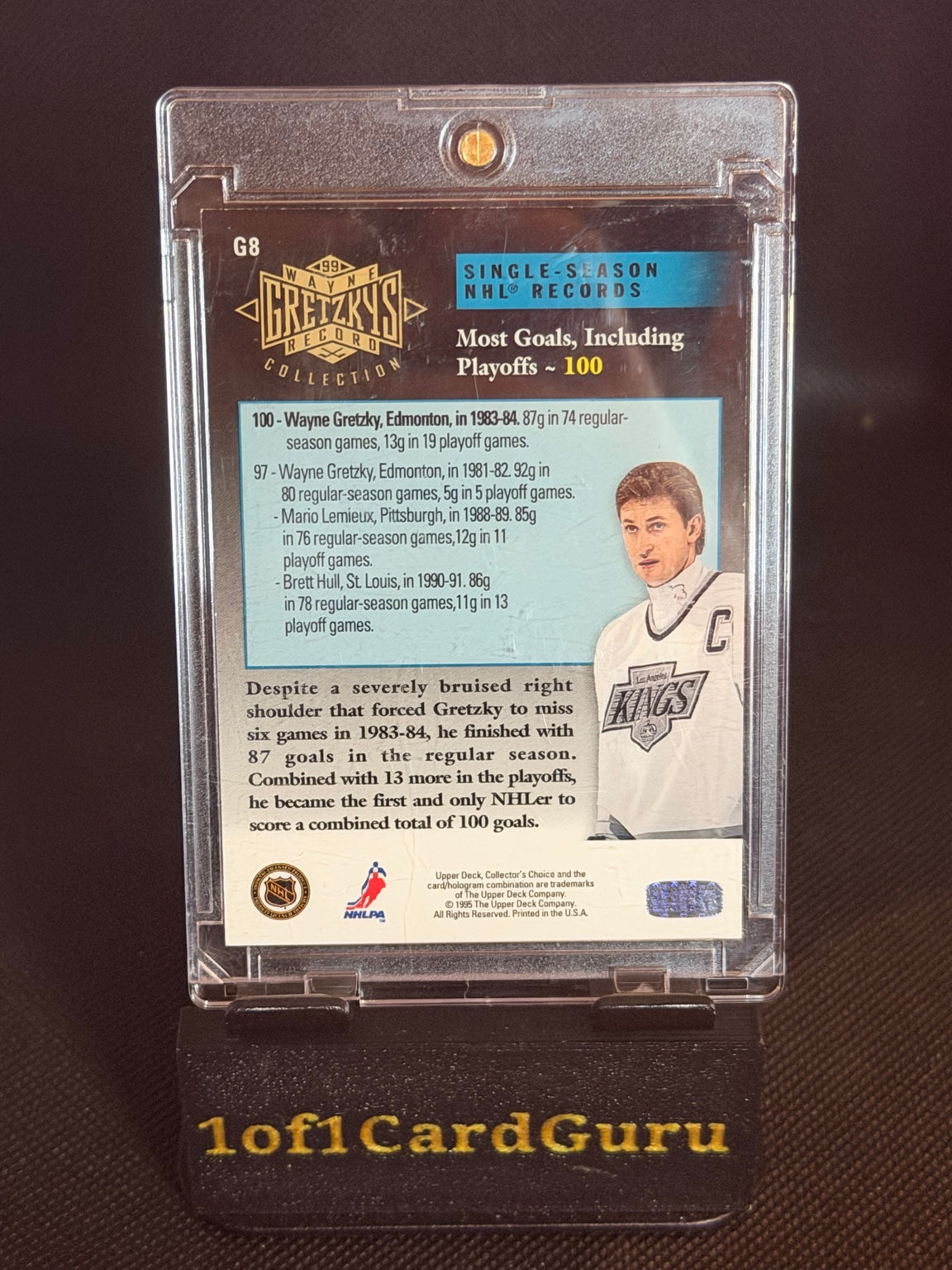 1995-96 Collector's Choice Wayne Gretzky Record Collection G8 back