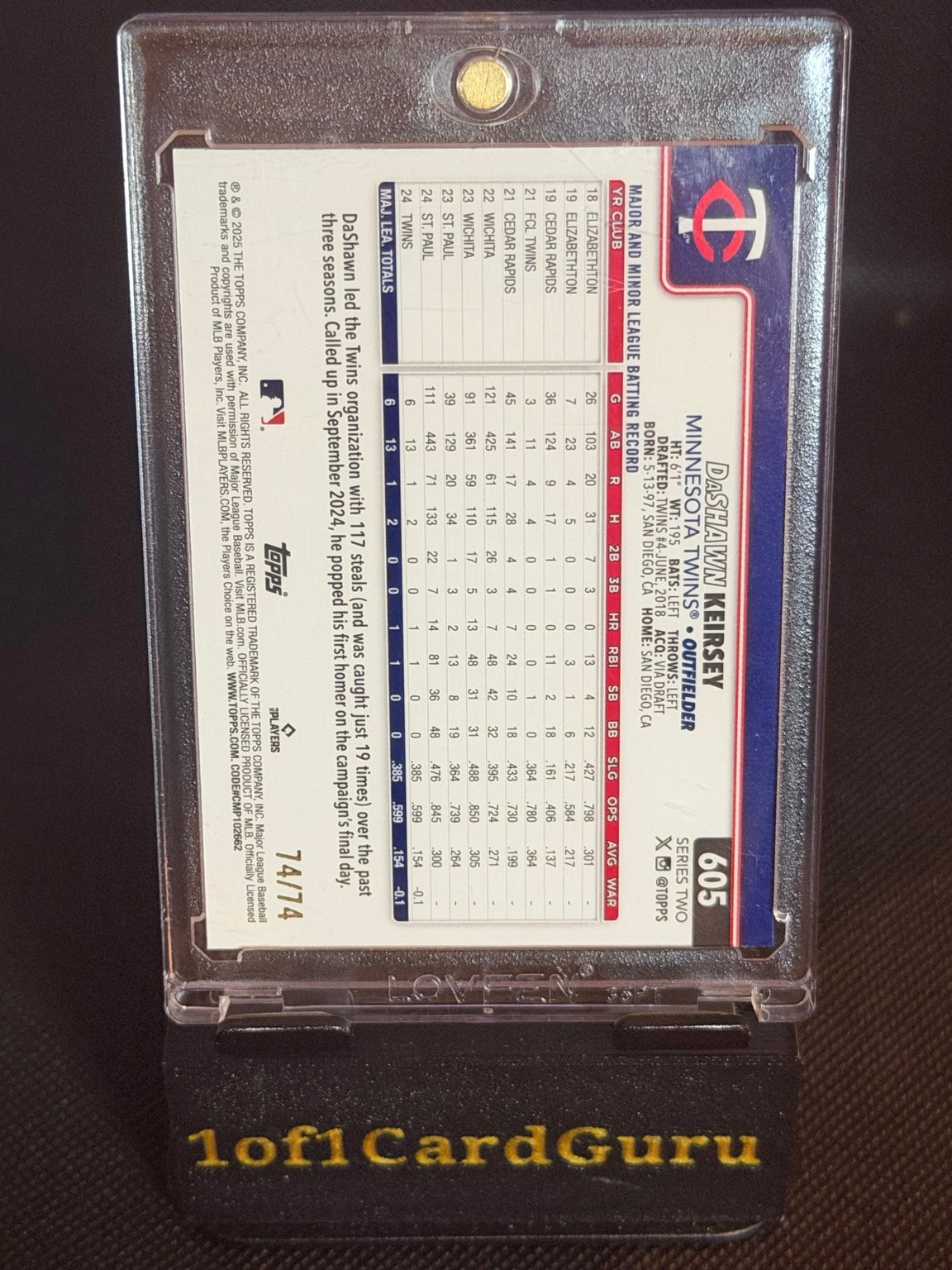 2025 Topps Series 2 DaShawn Keirsey Jr. #605 Rookie Card back