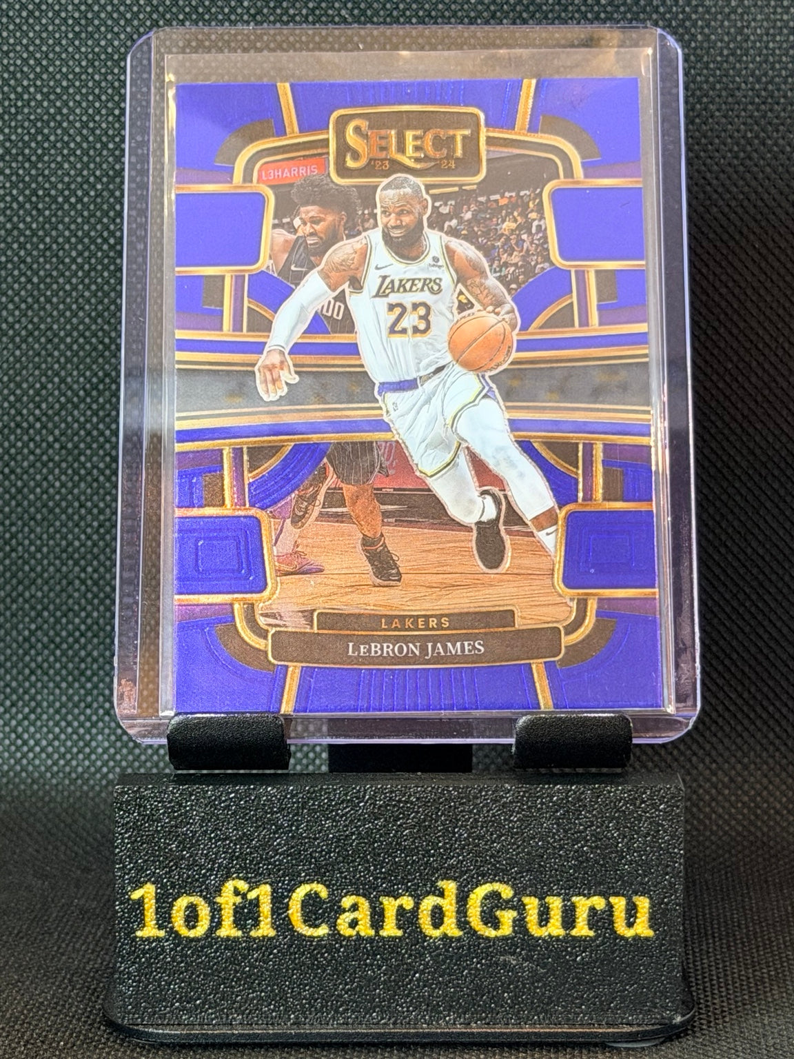 Front of 2023-24 Panini Select LeBron James #66 Concourse Blue