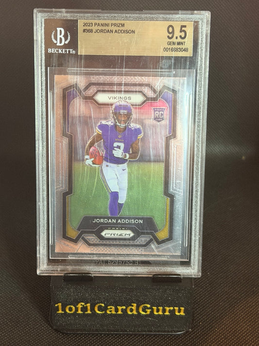 2023 Panini Prizm Jordan Addison #368 Rookie — BGS 9.5 front