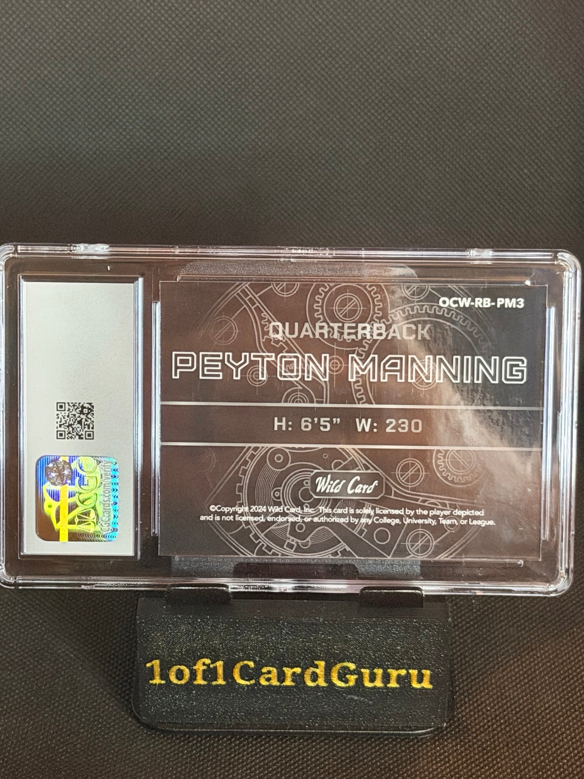 2024 Wild Card QB1 Peyton Manning On the Clock Green Lava 8/8 — CGC 10 back