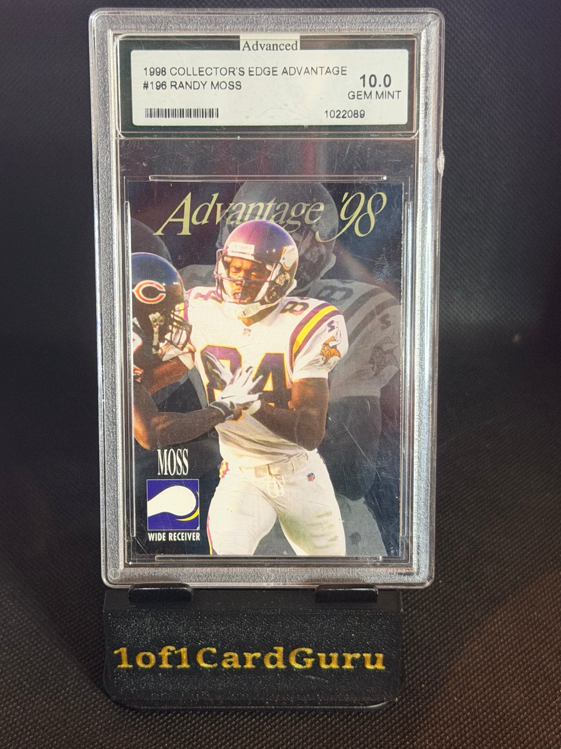 1998 Collector's Edge Advantage Randy Moss #196 Rookie — Advanced 10 front