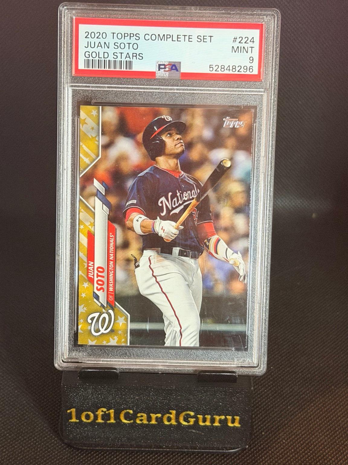 2020 Topps Complete Set Juan Soto #224 Gold Stars — PSA 9 front