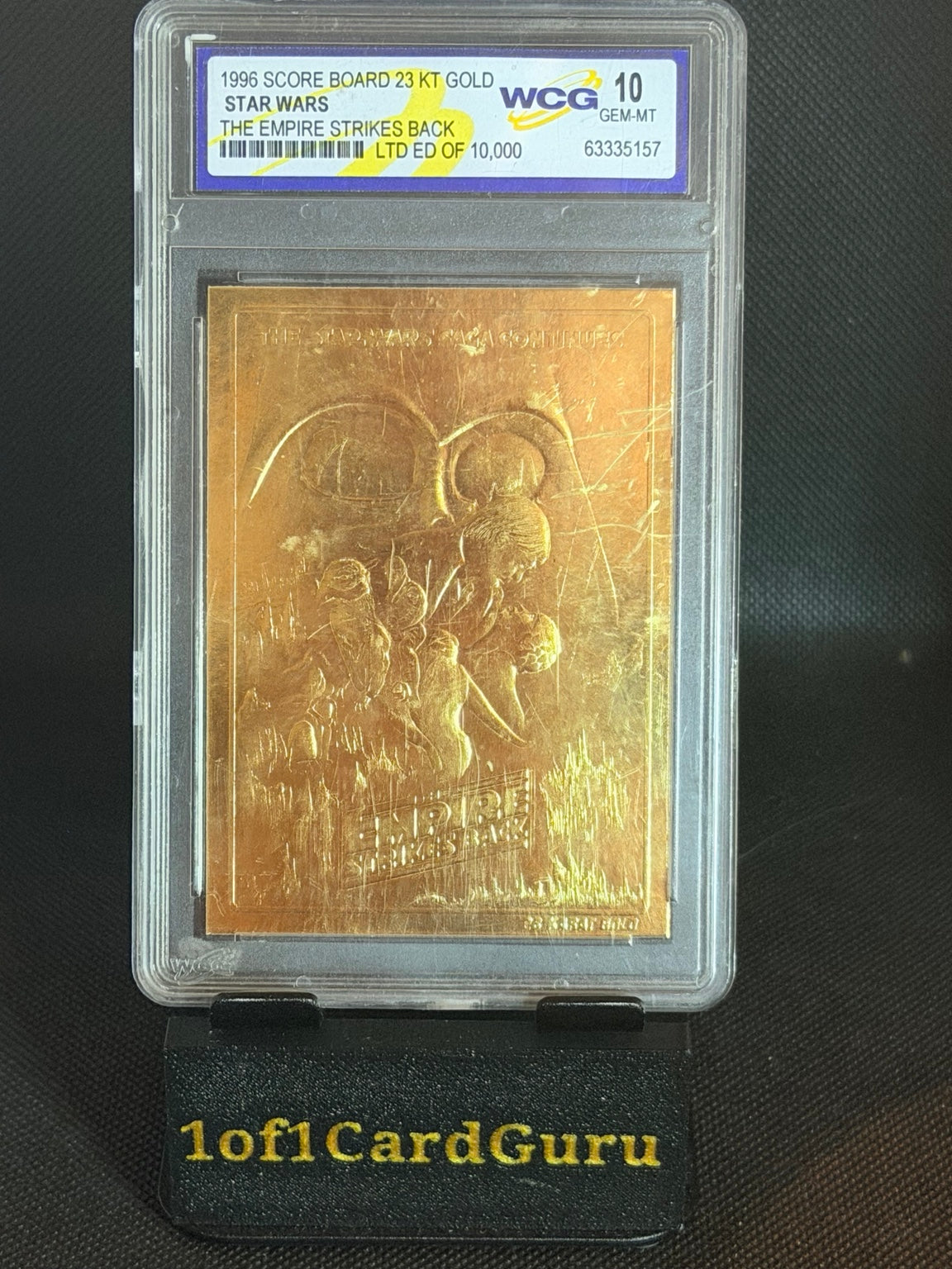 1996 Score Board Star Wars The Empire Strikes Back 23KT Gold WCG 10 front