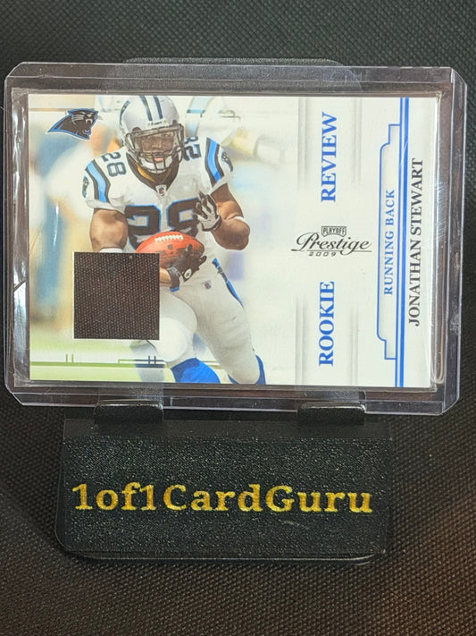 2009 Playoff Prestige Jonathan Stewart Rookie Review #31 Event-Worn Jersey front