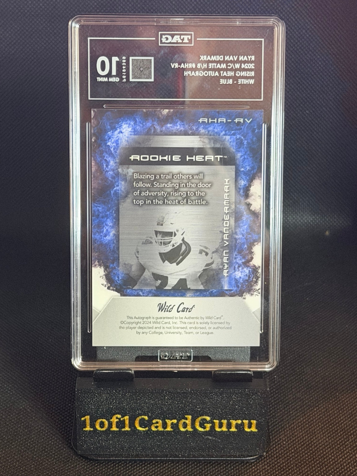 2024 Wild Card Matte Ryan Van Demark Rising Heat Autograph 1/5 — TAG 10 back