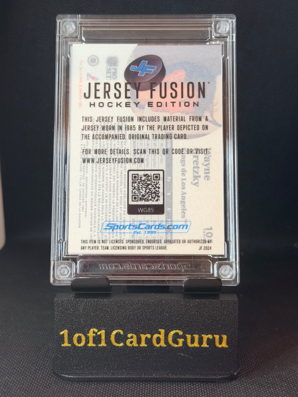 2024 Jersey Fusion Wayne Gretzky 1985 Game-Used Swatch #WG85 back