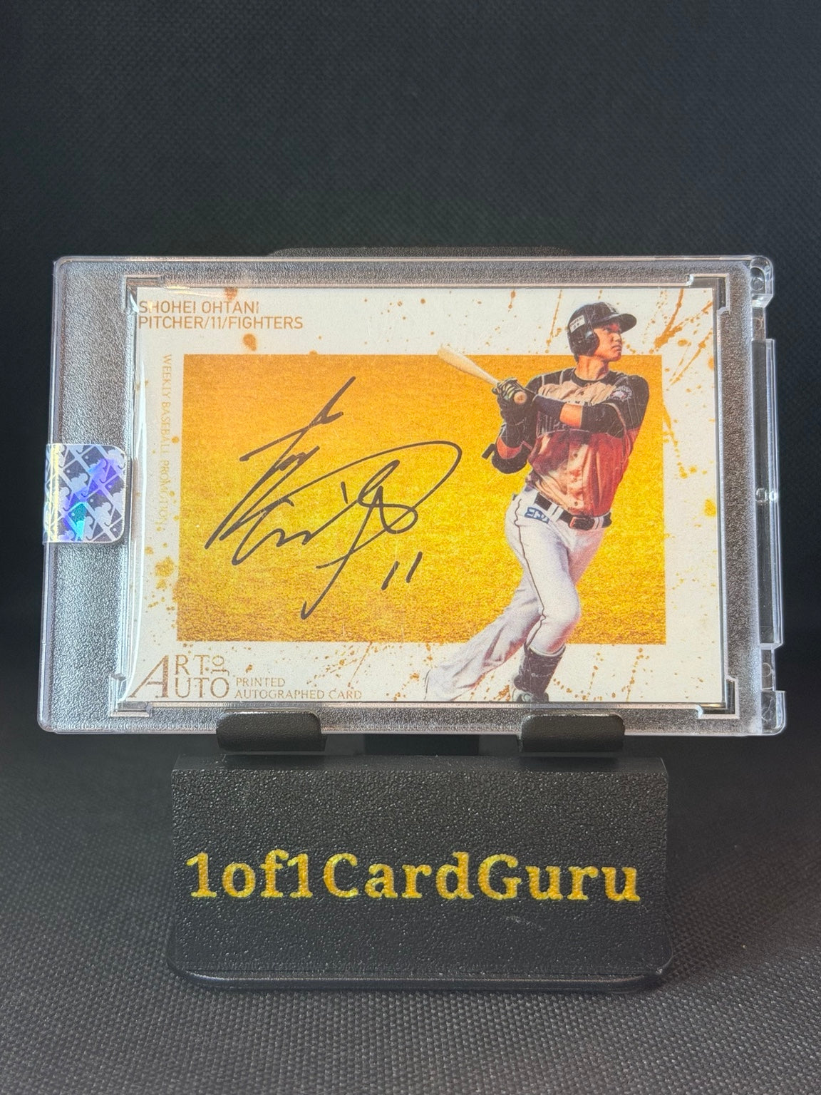 2014 BBM Art of Auto Shohei Ohtani Weekly Baseball Promo #WB1 Printed Auto front