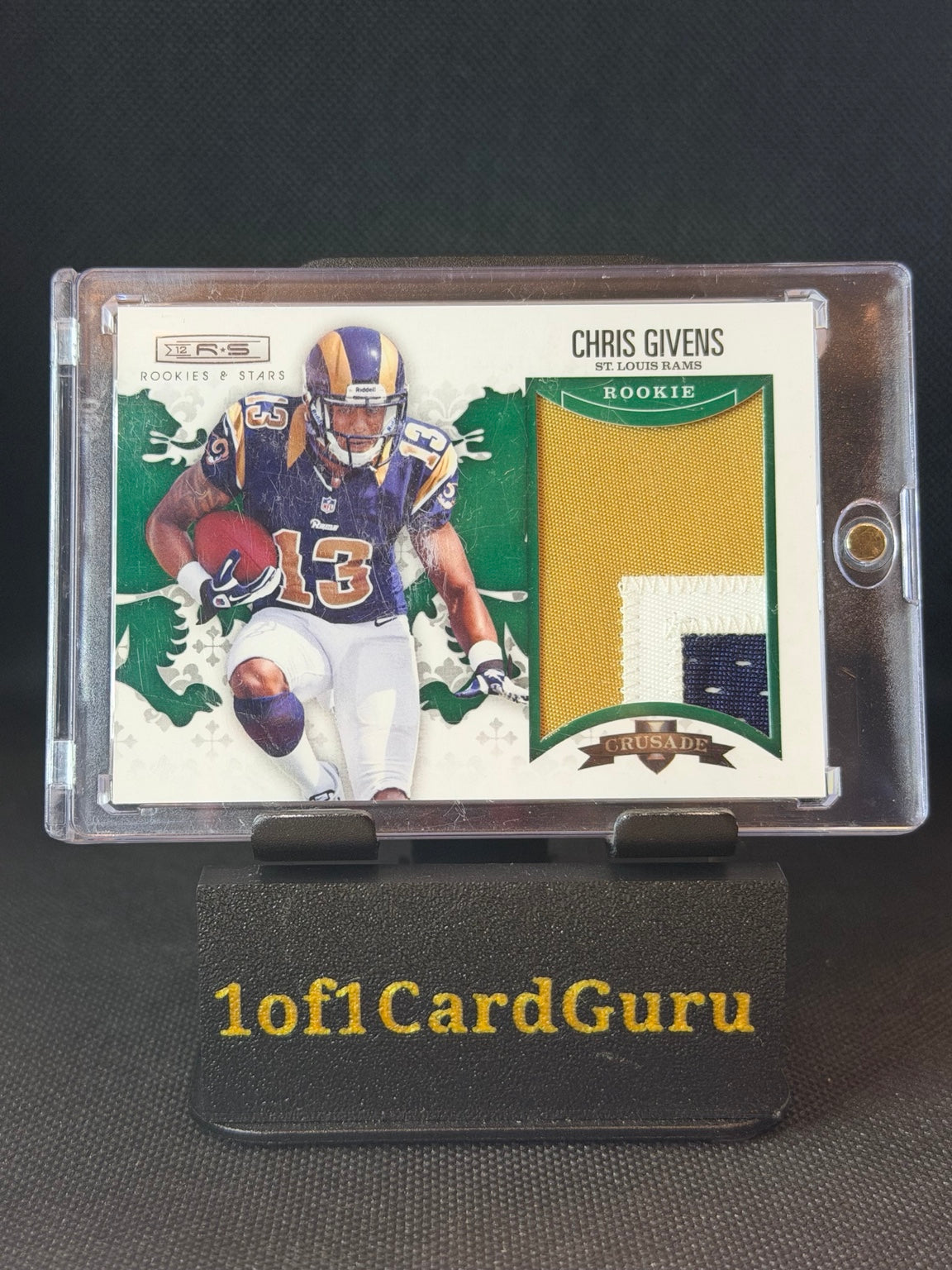 2012 Rookies & Stars Chris Givens Rookie Crusade Prime Patch #2 /25 front