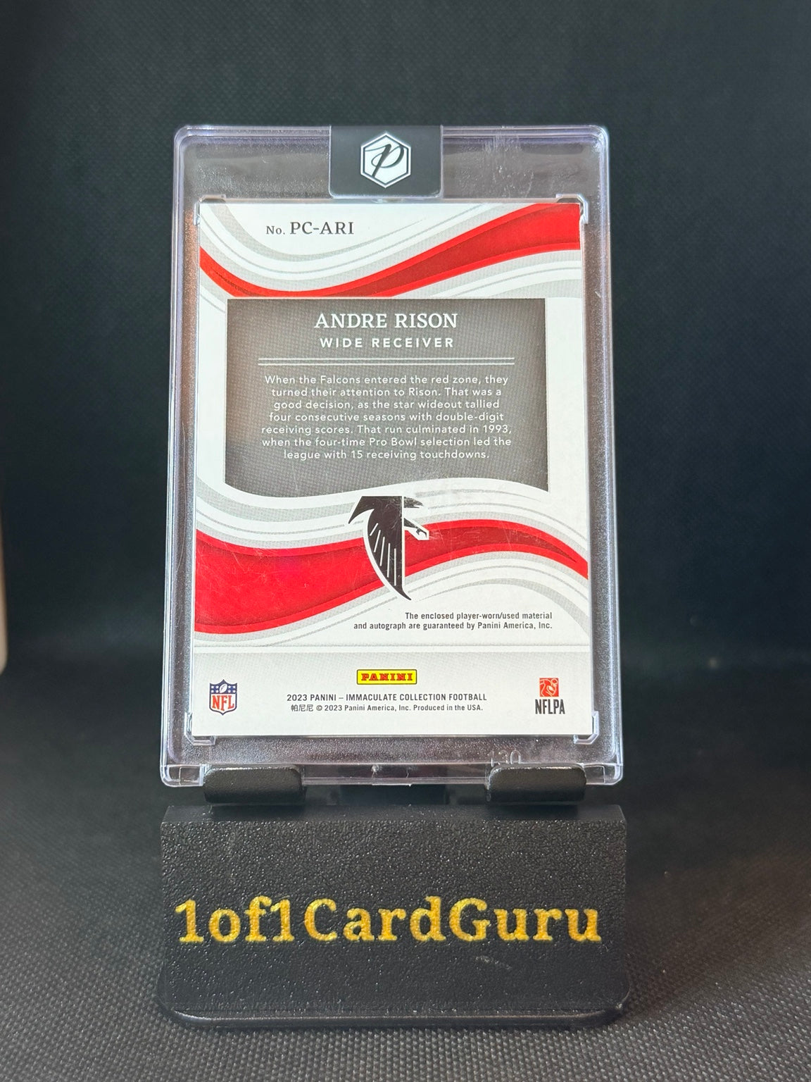 2023 Immaculate Andre Rison Players Collection Triple Patch Auto #PC-ARI /99 back