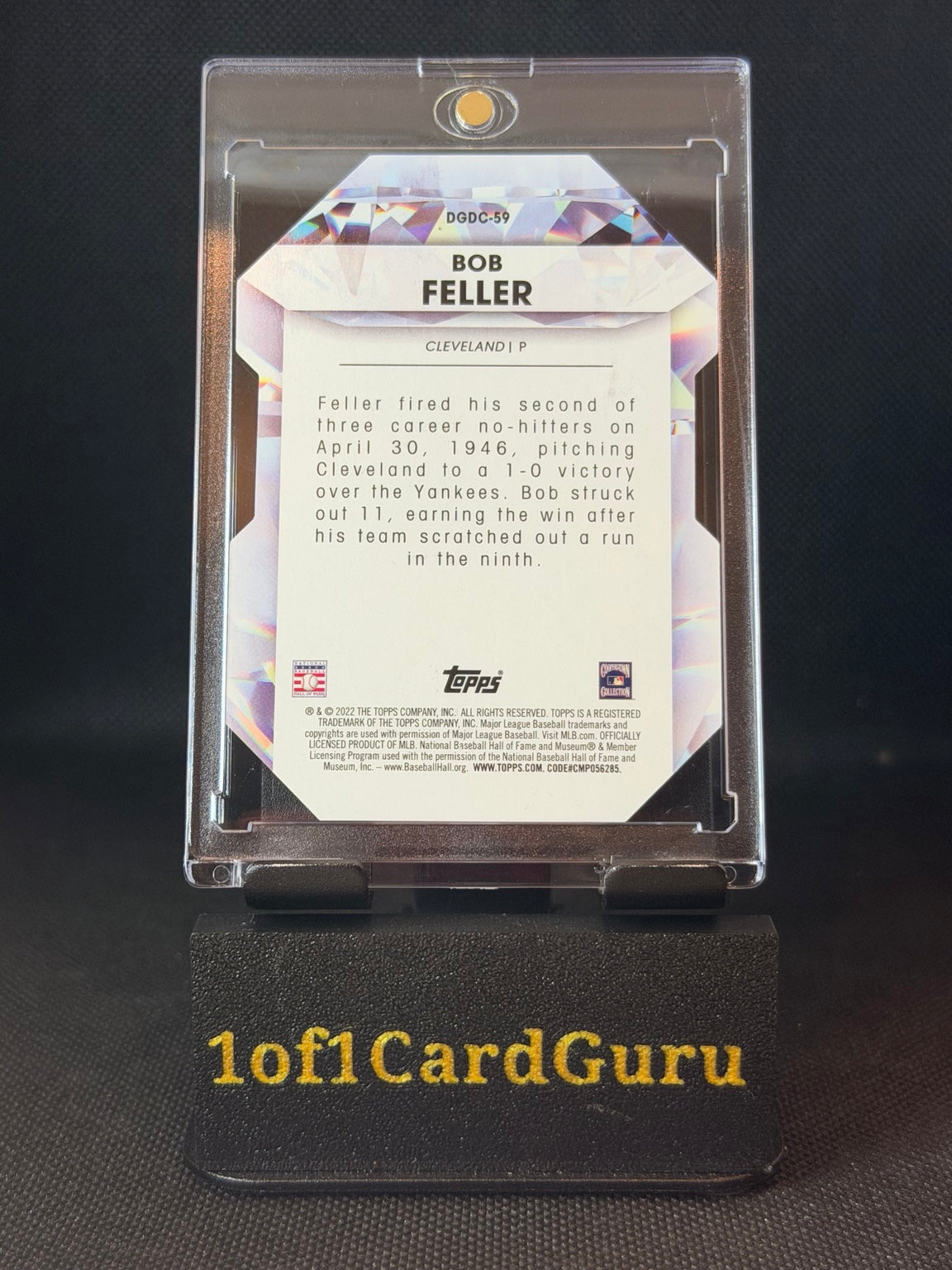 2022 Topps Update Bob Feller Diamond Greats Die-Cuts #DGDC-59 back