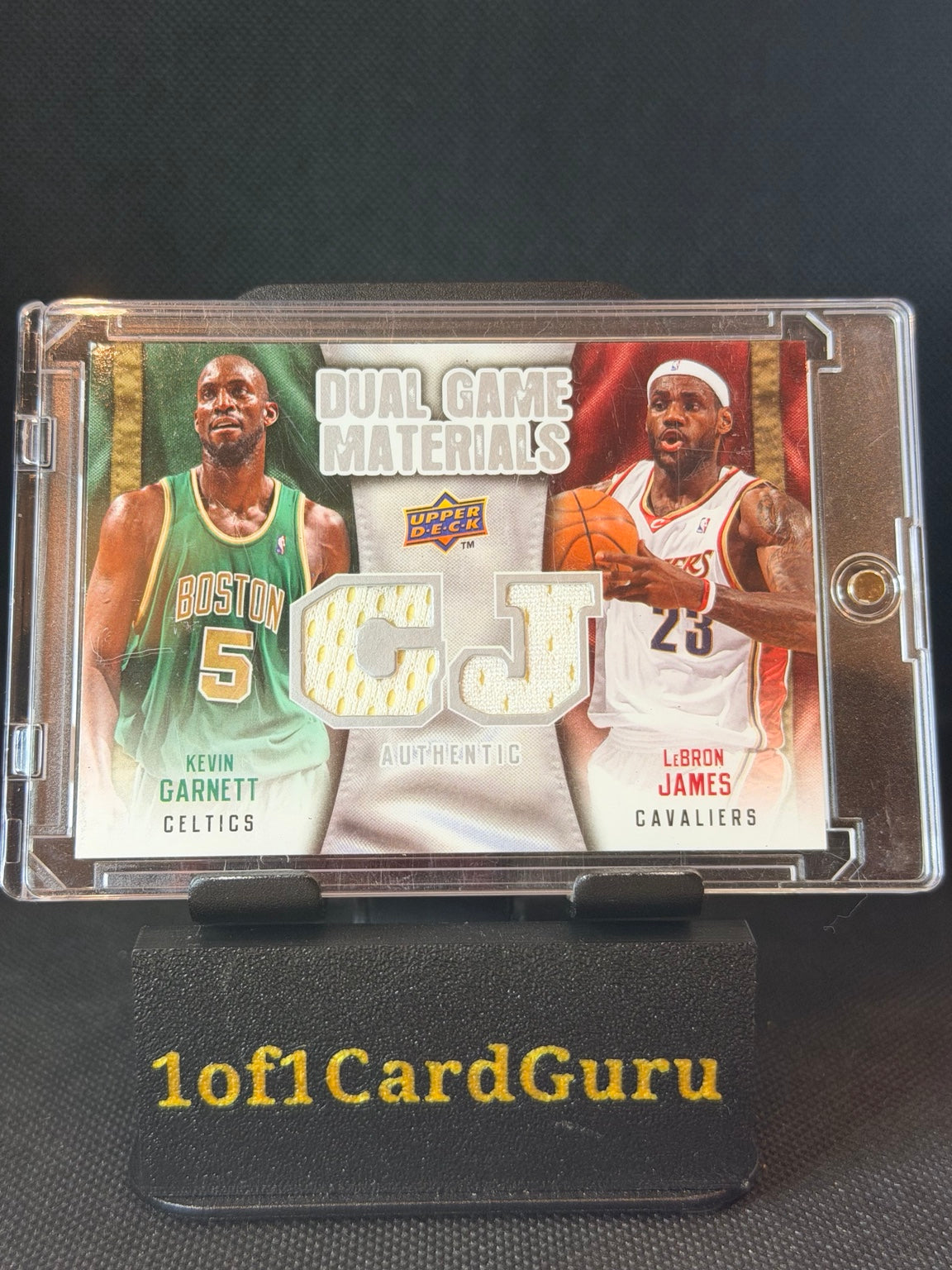 2009-10 Upper Deck Kevin Garnett LeBron James Dual Game Materials #DG-GJ front