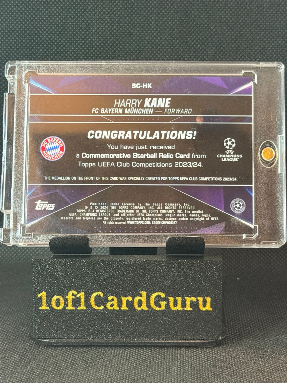 2023-24 Topps UEFA Starball Commemorative Relic Harry Kane #SC-HK