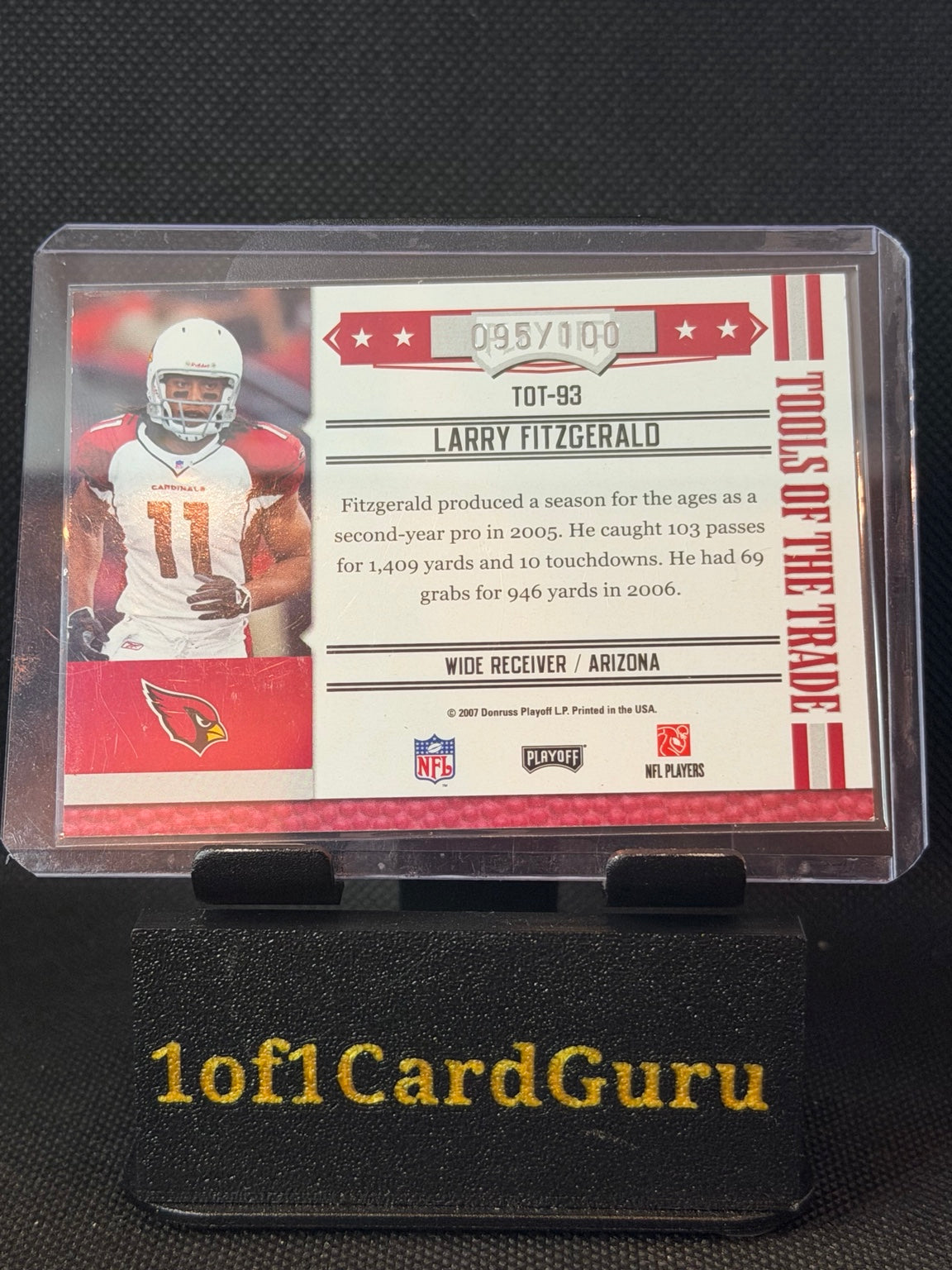 2007 Absolute Memorabilia Tools of the Trade Red Larry Fitzgerald #TOT-93 /100