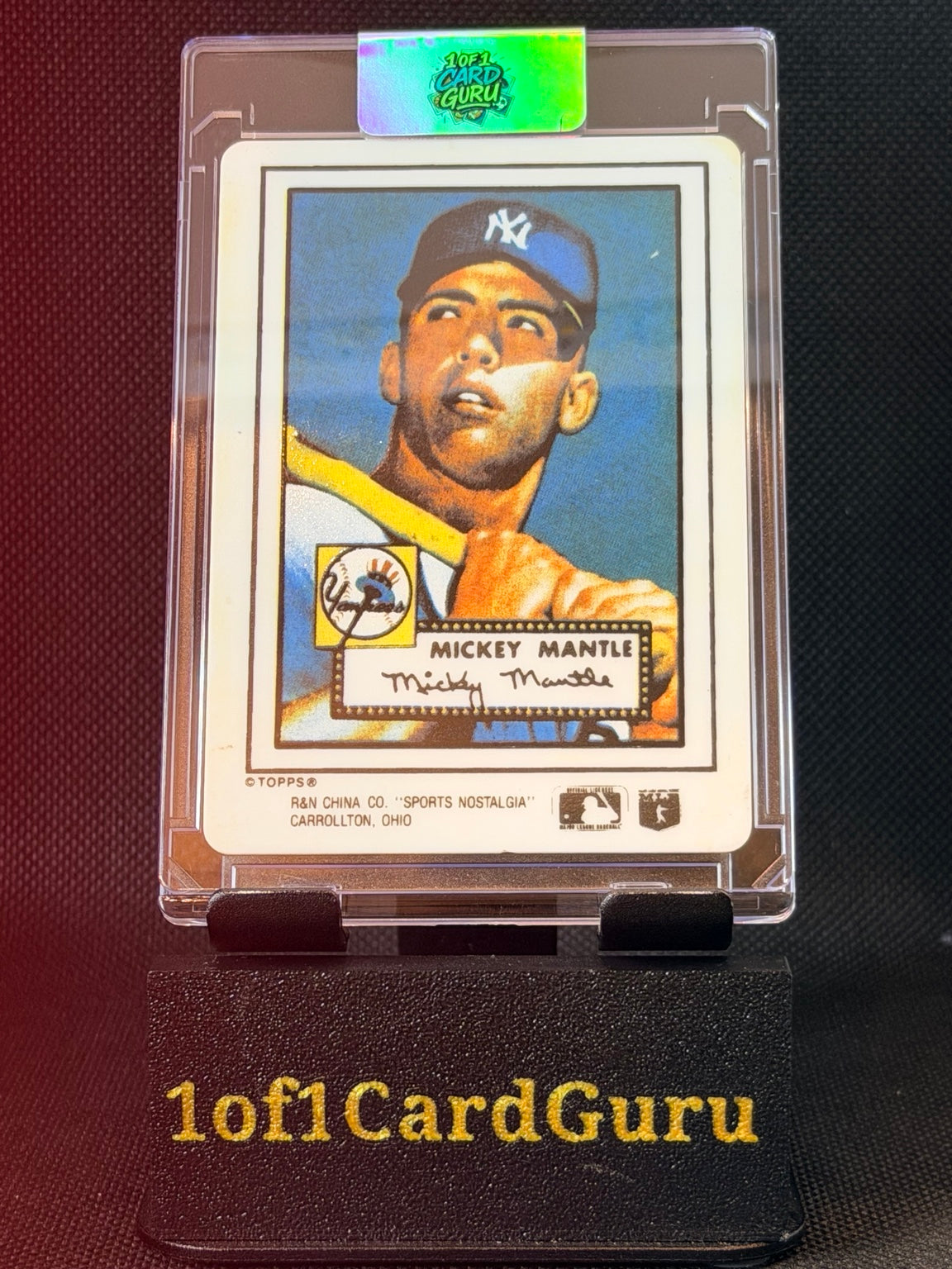 Mickey Mantle R&N China Porcelain Reproduction — 1952 Topps #311 Design — front