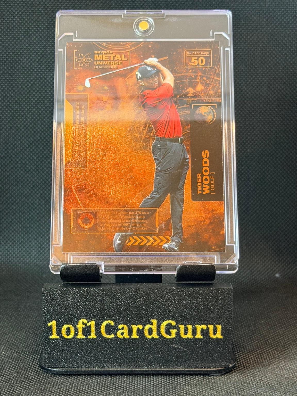 2021 SkyBox Metal Universe Champions Tiger Woods #50 Copper — front