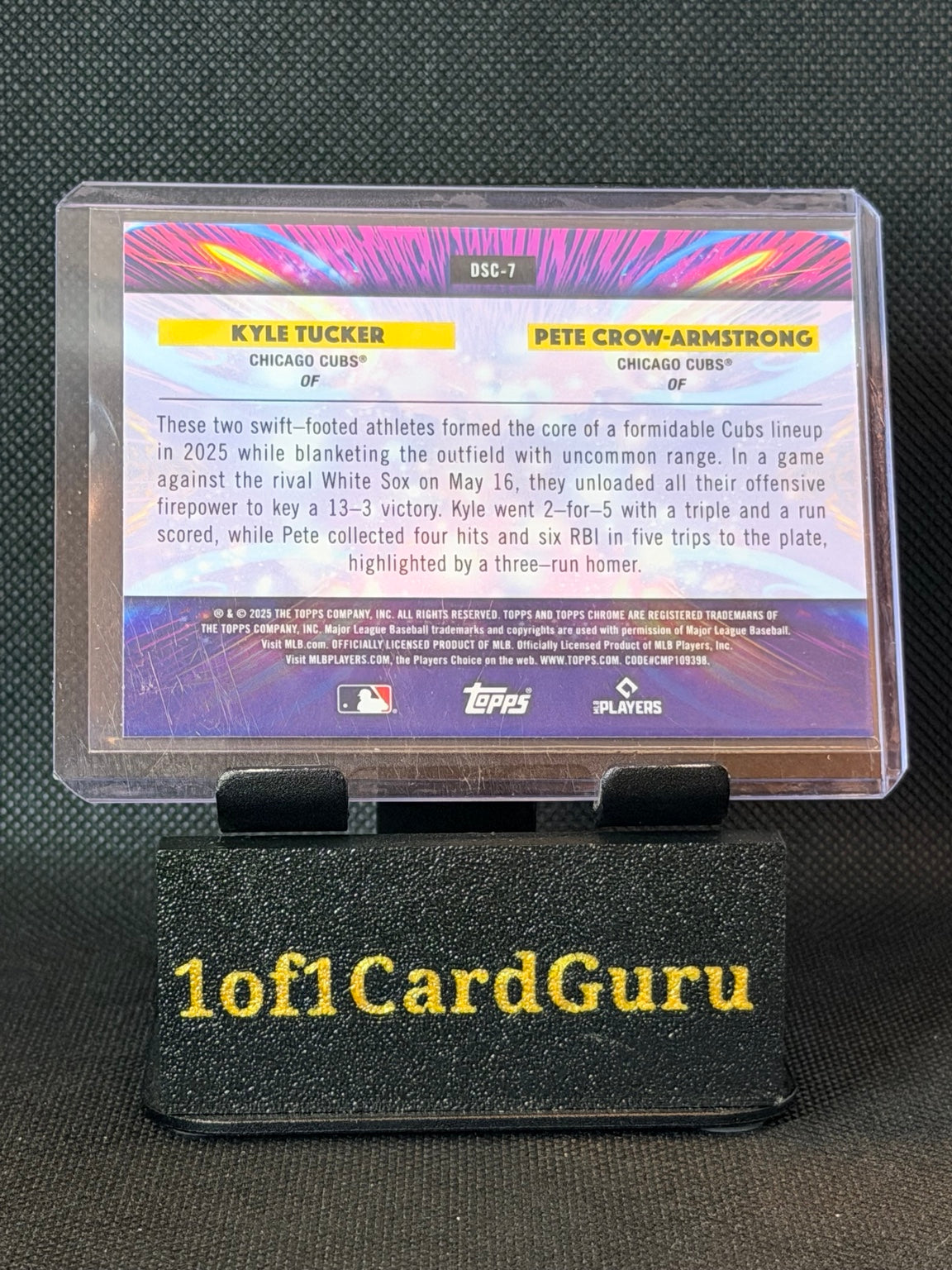 2025 Topps Cosmic Chrome Star Clusters Kyle Tucker / Pete Crow-Armstrong #DSC-7 — back