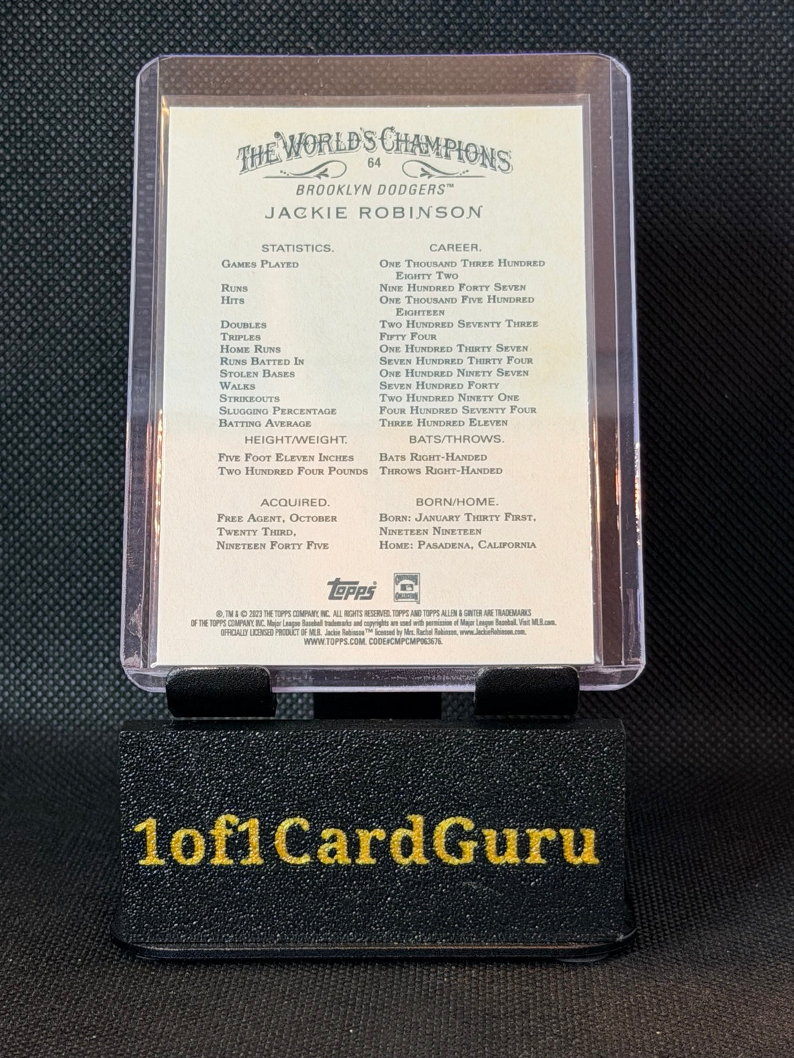 2023 Topps Allen & Ginter Jackie Robinson #64 — back