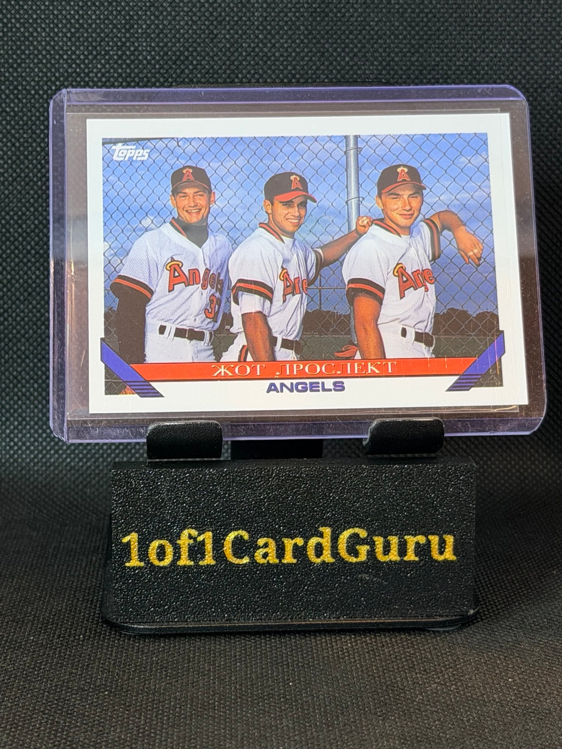 1993 Topps #633 Three Russians Angels Prospects — Razjigaev, Puchkov, Bogatyrev — front