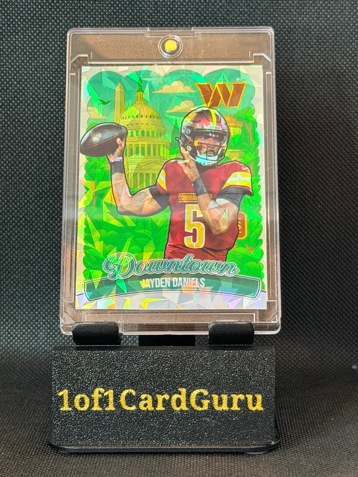 Jayden Daniels Downtown-Style Holographic Custom Art Card — 918 Customs — front