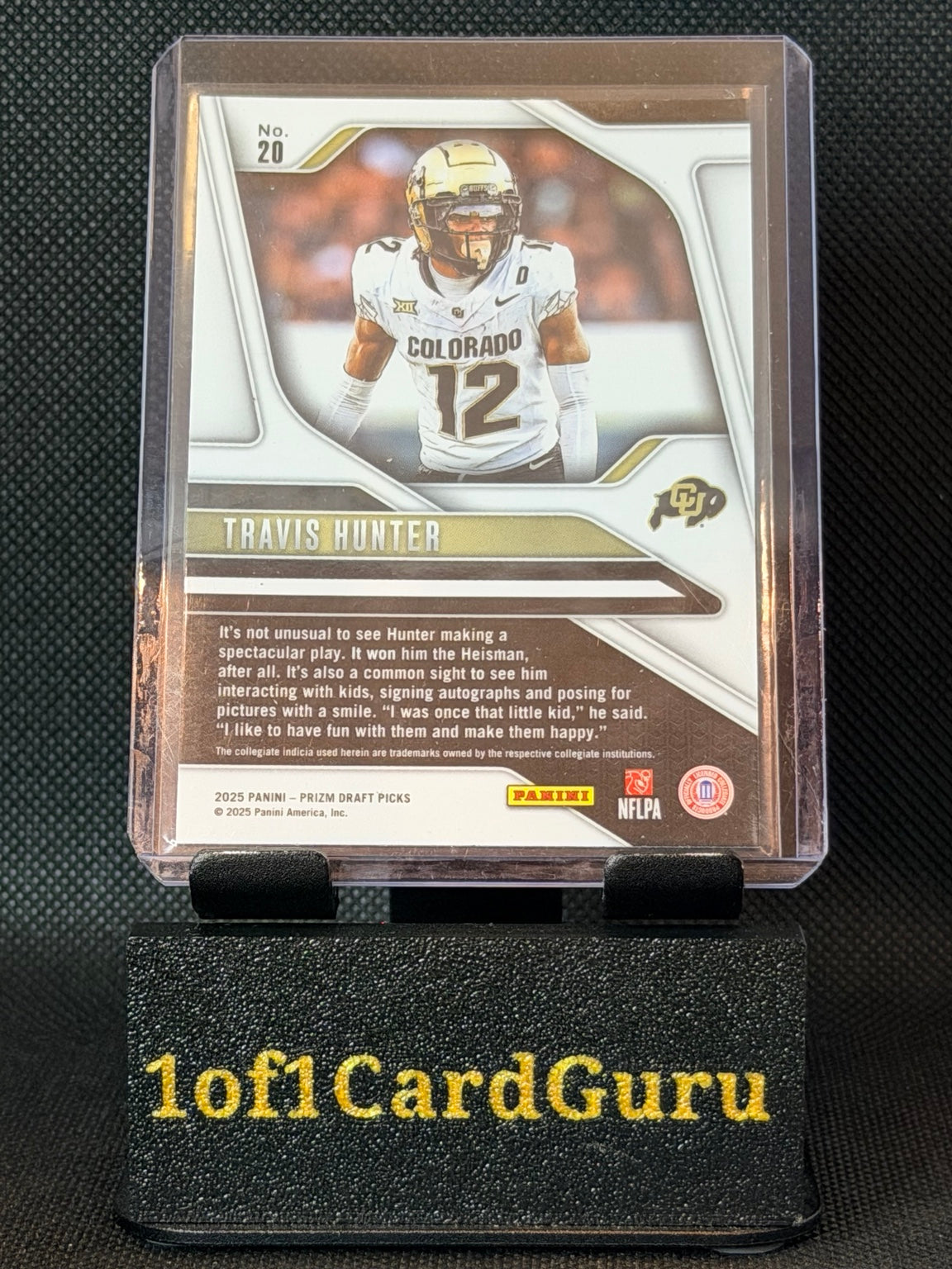 2025 Panini Prizm Draft Picks Travis Hunter #20 Rookie — back