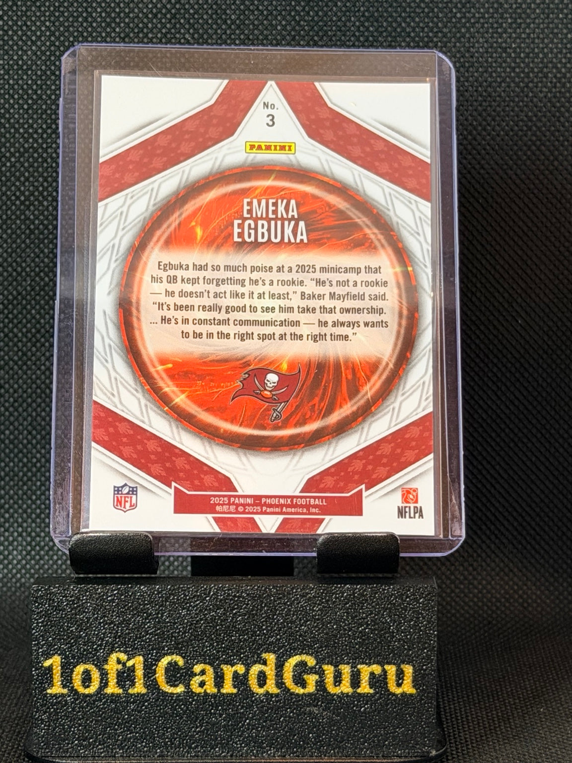 2025 Panini Phoenix Paragon Emeka Egbuka #3 Rookie — back