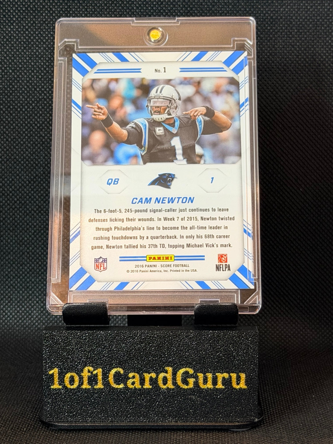 2016 Panini Score Chain Reaction Cam Newton #1 Red — back