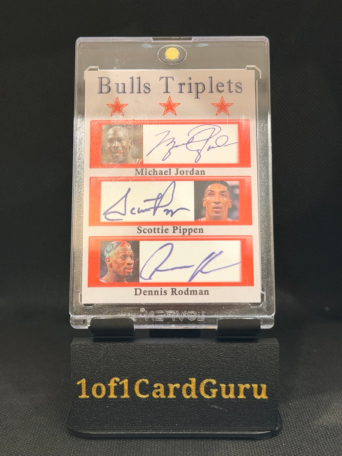 Bulls Triplets Custom – Jordan/Pippen/Rodman – Facsimile Autographs front