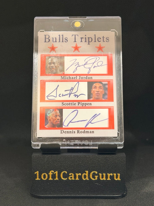 Bulls Triplets Custom – Jordan/Pippen/Rodman – Facsimile Autographs front