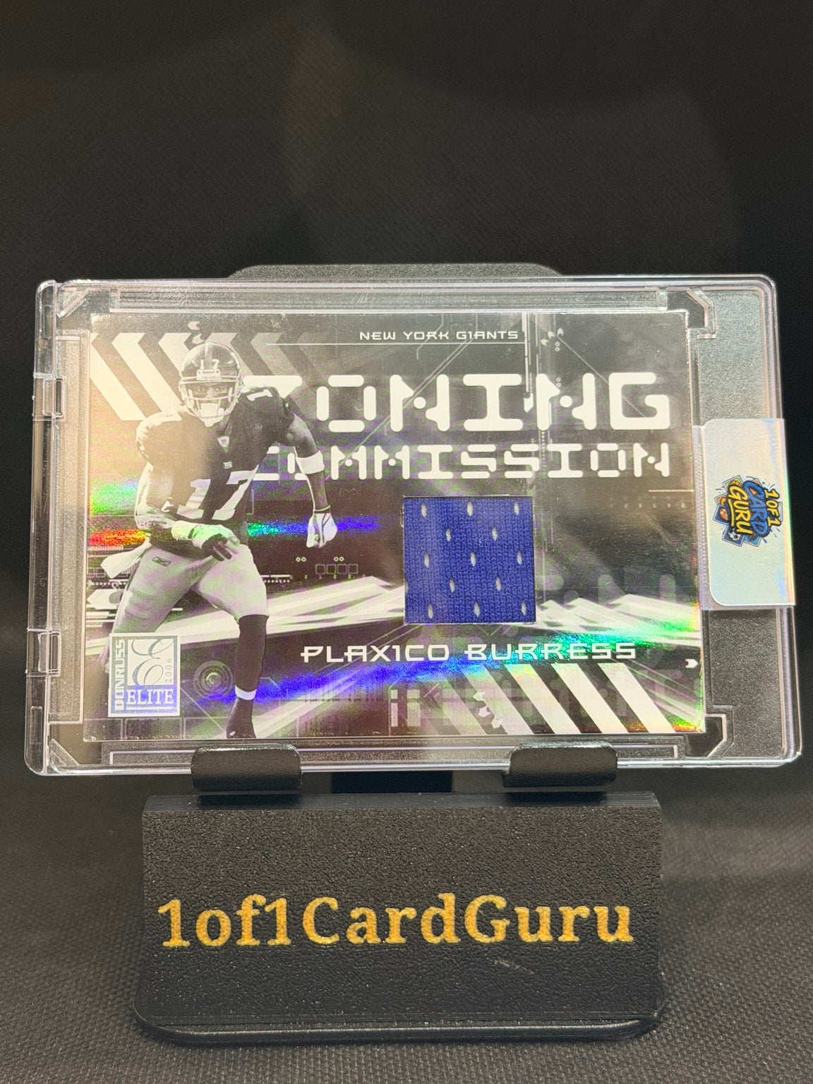 2006 Donruss Elite Plaxico Burress Zoning Commission Game-Worn Jersey #ZC-19 – 238/399 front