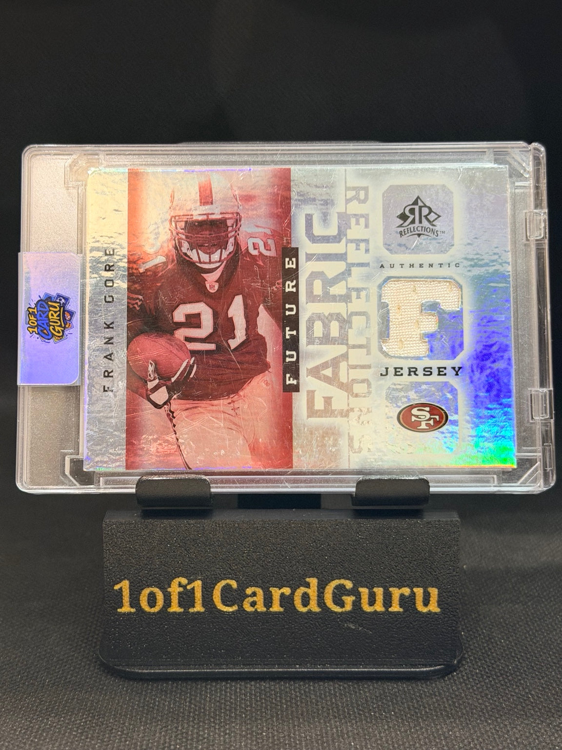 2005 Upper Deck Reflections Frank Gore Future Fabric Rookie Jersey #FFR-FG front