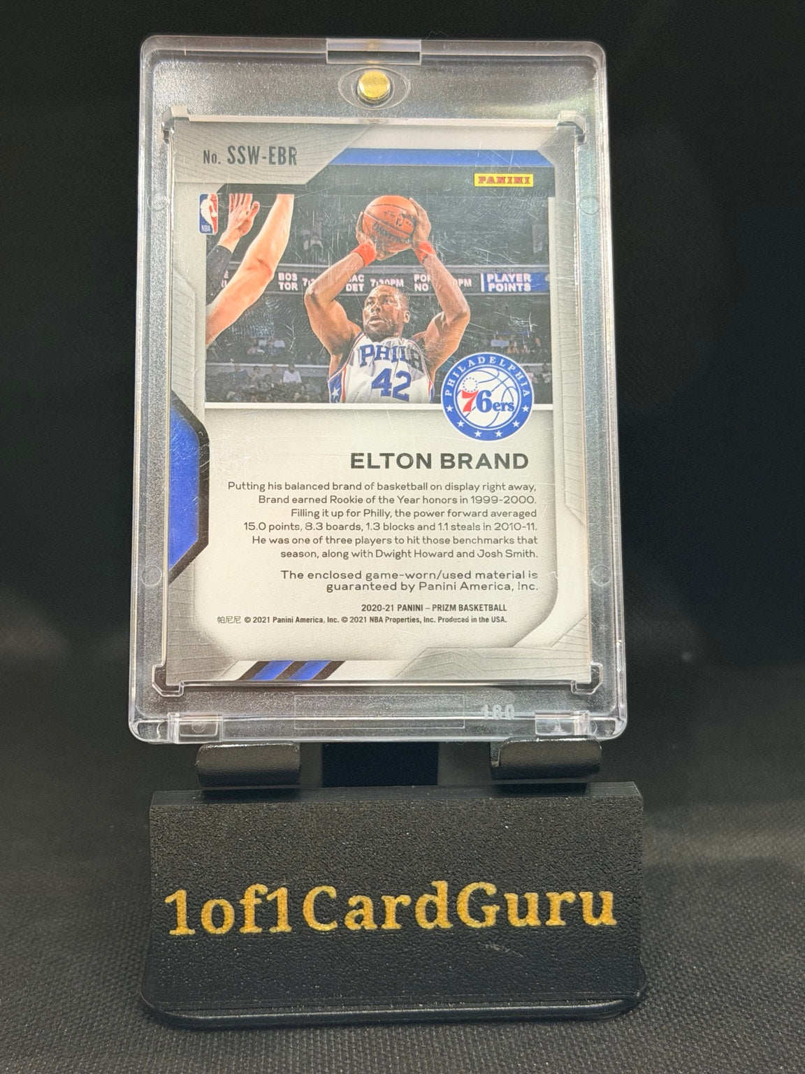 2020-21 Panini Prizm Elton Brand Sensational Swatches Game-Used Jersey #SSW-EBR back