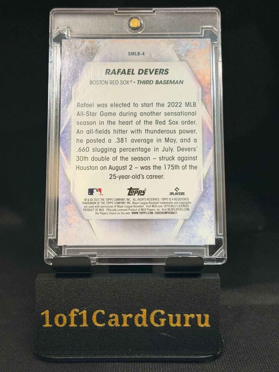 2023 Topps Rafael Devers Stars of MLB #SMLB-4 back