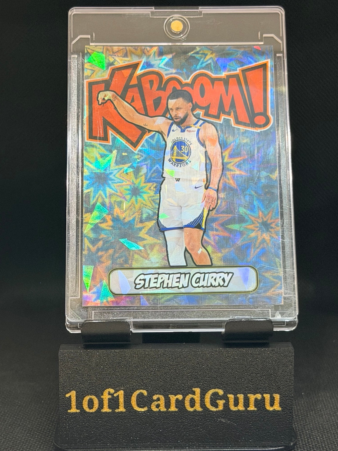 Stephen Curry Kaboom-Style Cracked Ice Holographic Custom Card – 918 Customs – front