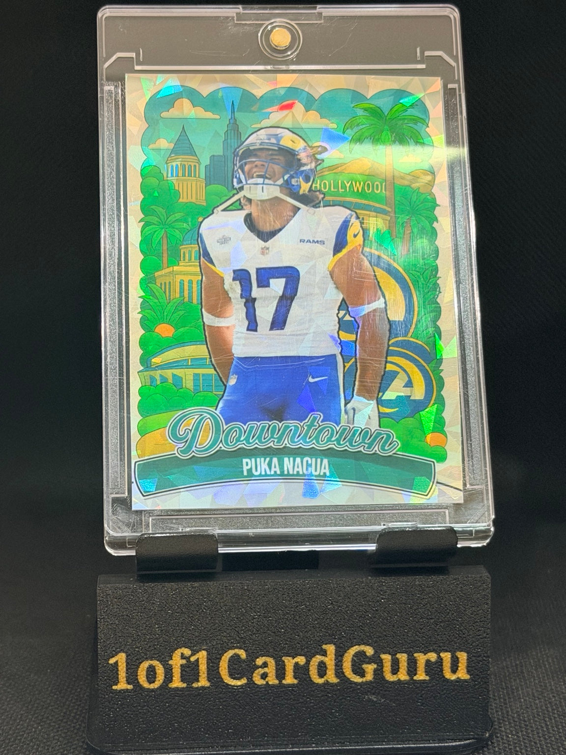 Puka Nacua Downtown-Style Cracked Ice Holographic Custom Card – 918 Customs – front