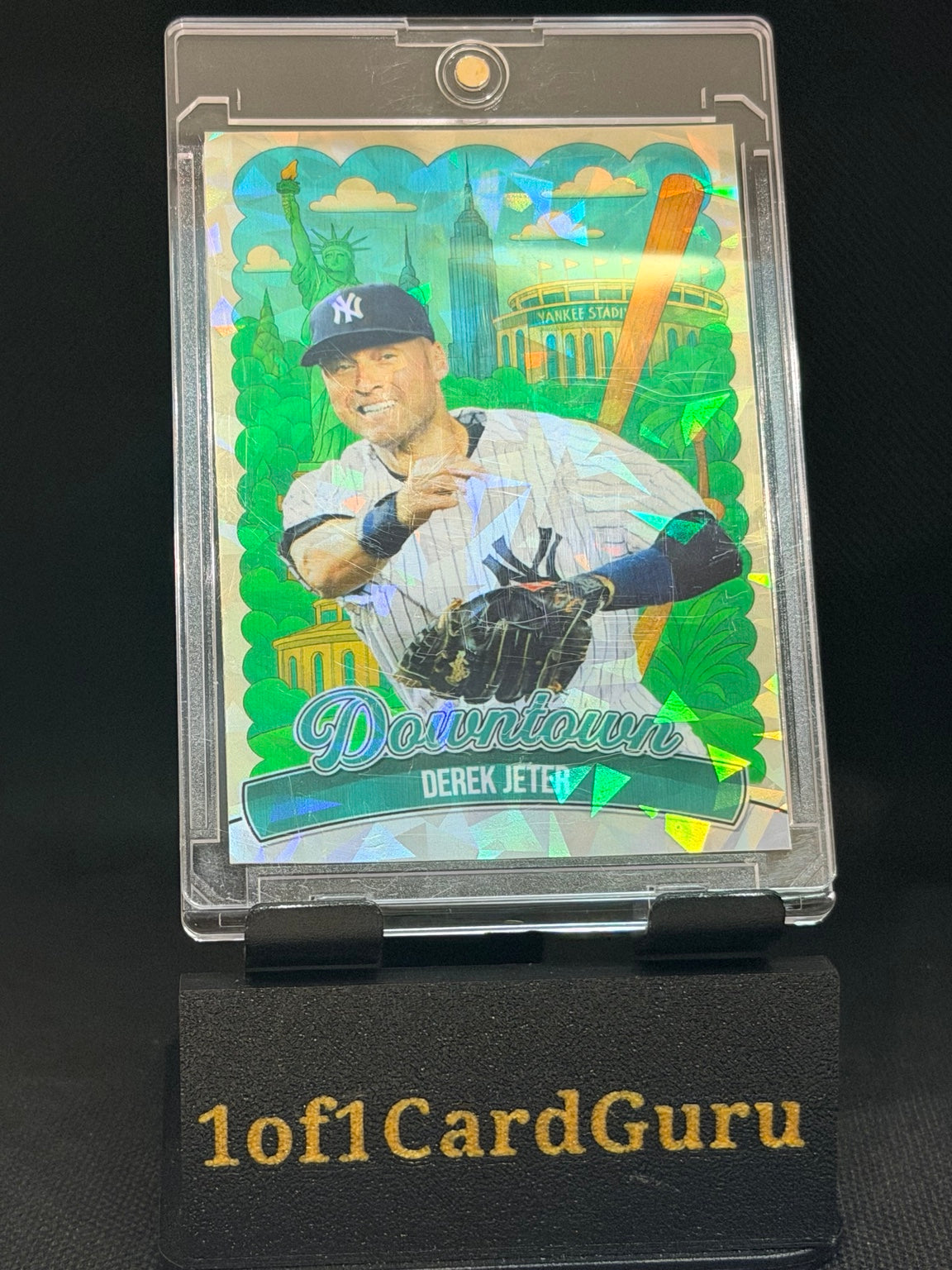 Derek Jeter Downtown-Style Cracked Ice Holographic Custom Card – 918 Customs – front